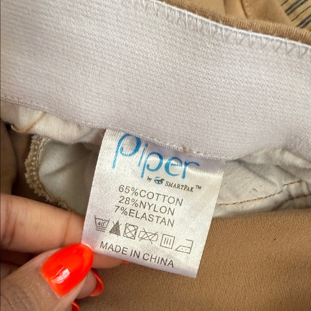 Piper by SmartPak Breeches Tan Paisley Silicone Grip Full Seat Riding Pants - Picture 2 of 16